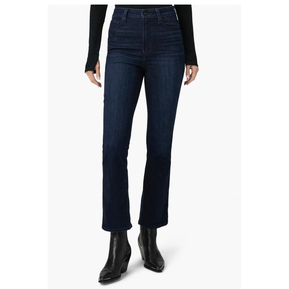PAIGE Claudine High Rise Ankle Flare Jeans Dark Indigo Blue Size 29